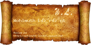 Wohlmuth Lóránt névjegykártya