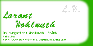 lorant wohlmuth business card