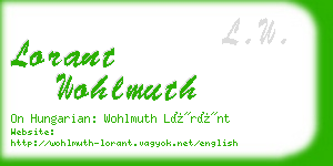 lorant wohlmuth business card